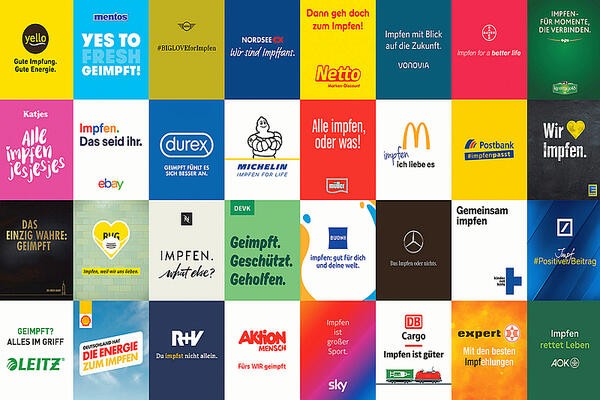 visual brands with changed claims using german word for vaccination