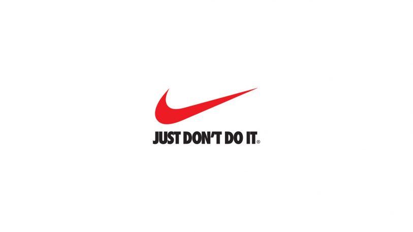 artist redesign of nike logo 'just don't do it'